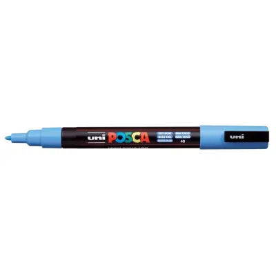 Dekormarker, 0,9-1,3 mm, UNI "Posca PC-3M", égszínkék