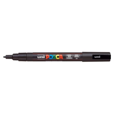 Dekormarker, 0,9-1,3 mm, UNI "Posca PC-3M", fekete