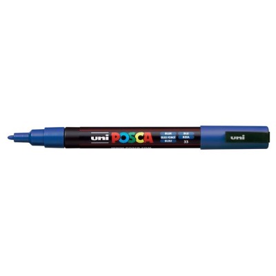 Dekormarker, 0,9-1,3 mm, UNI "Posca PC-3M", kék