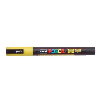 Dekormarker, 0,9-1,3 mm, UNI "Posca PC-3ML", fényes sárga