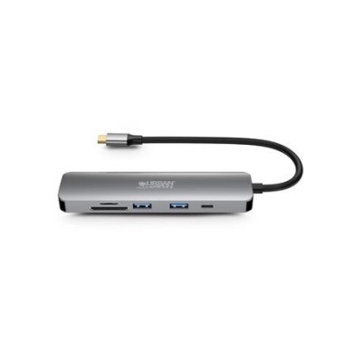 USB elosztó-HUB, USB-C/USB 3.0/HDMI/SD/mSD, URBAN FACTORY