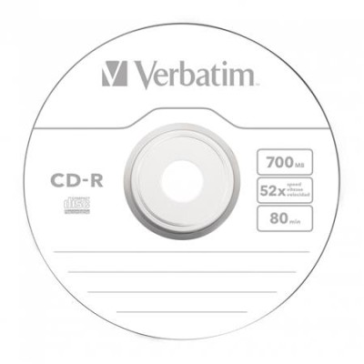 CD-R lemez, 700MB, 52x, 10 db, hengeren, VERBATIM "DataLife"