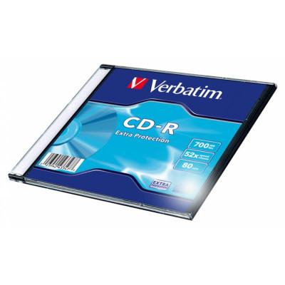 CD-R lemez, 700MB, 52x, 1 db, vékony tok, VERBATIM "DataLife"