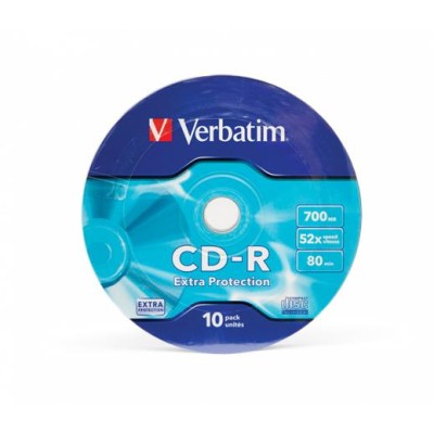 CD-R lemez, 700MB, 52x, 10 db, zsugor csomagolás, VERBATIM "DataLife"