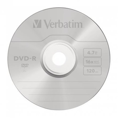 DVD-R lemez, 4,7GB, 16x, 10 db, zsugor csomagolás, VERBATIM