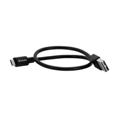 USB kábel, USB - micro USB, 0,3 m, VERBATIM, fekete