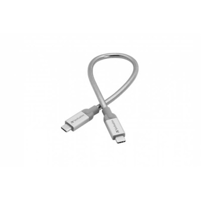 USB kábel, USB-C 3.1 - USB-C , 30 cm, VERBATIM, ezüst