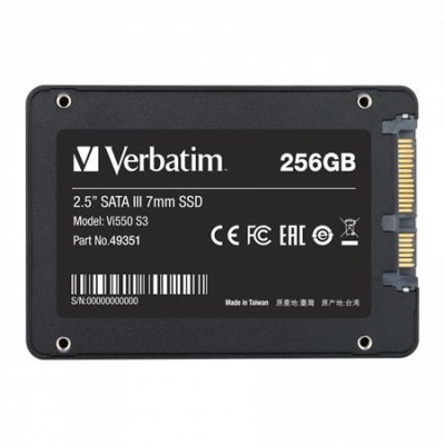 SSD (belső memória), 256GB, SATA 3, 460/560MB/s, VERBATIM "Vi550"