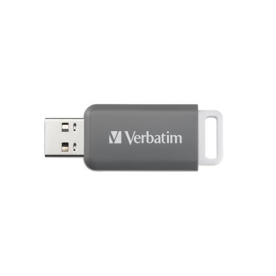 Pendrive, 128GB, USB 2.0, VERBATIM "Databar", szürke