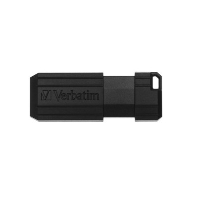 Pendrive, 128GB, USB 2.0, 10/4MB/sec, VERBATIM "PinStripe", fekete