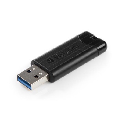 Pendrive, 128GB, USB 3.2, VERBATIM "Pinstripe", fekete