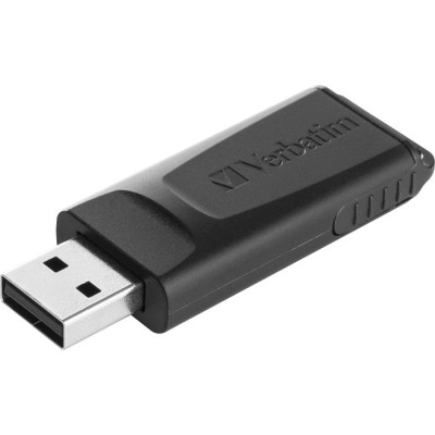 Pendrive, 128GB, USB 2.0, VERBATIM "Slider", fekete