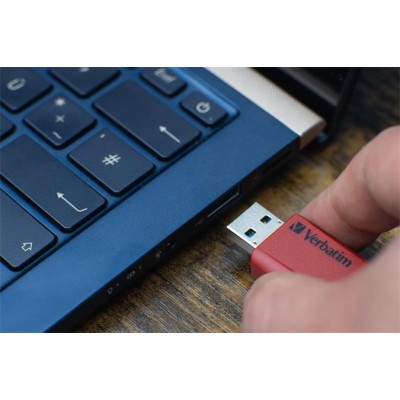 Pendrive, 3 x 16GB, USB 3.2, 80/25MB/sec, VERBATIM "Store n Click", piros, kék, sárga