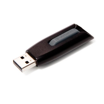 Pendrive, 256GB, USB 3.2, 80/25 MB/s, VERBATIM "V3", fekete-szürke