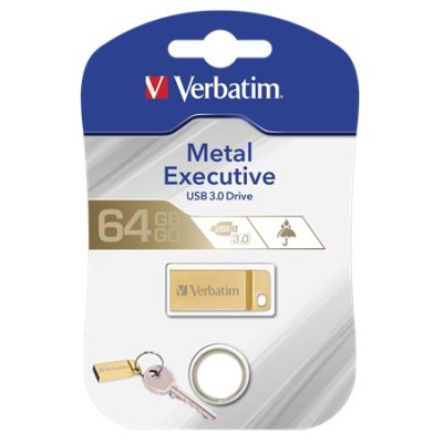 Pendrive, 64GB, USB 3.2, VERBATIM "Executive Metal", arany