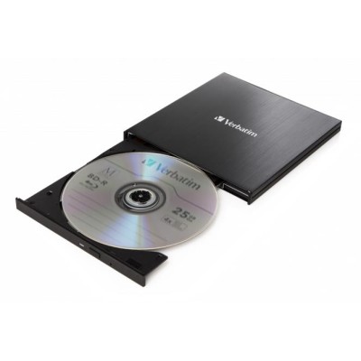 Blu-ray író, (külső meghajtó), 4K Ultra HD, USB 3.1 GEN 1 USB-C, VERBATIM "Slimline"