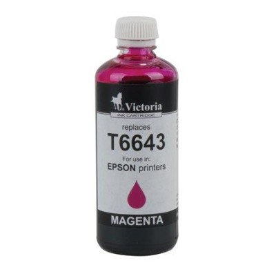 T66434 Tinta, L100, 200mfp nyomtatókhoz, VICTORIA TECHNOLOGY, magenta, 100ml