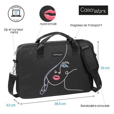 Notebook táska, 15", VIQUEL CASAWORK "Kiss", fekete