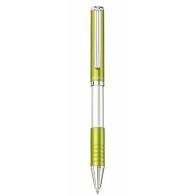 Golyóstoll, 0,24 mm, teleszkópos, tea zöld színű tolltest, ZEBRA "SL-F1", kék