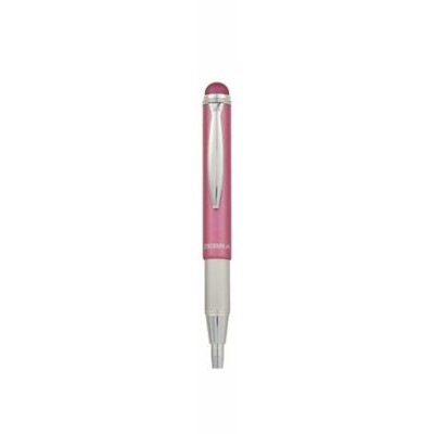 Golyóstoll, 0,24 mm, teleszkópos, rozsdamentes acél, pink tolltest, ZEBRA "Telescopic Metal Stylus", kék