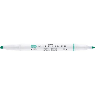 Szövegkiemelő, 1,0/3,5 mm, kétvégű, ZEBRA "Mildliner Fluorescent", türkiz