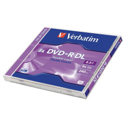 DVD+R lemez, kétrétegű, 8,5GB, 8x, normál tok, VERBATIM "Double Layer"