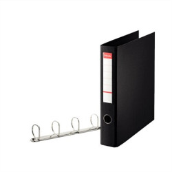 Gyűrűs könyv, 4 gyűrű, D alakú, 60 mm, A4 maxi, PP, ESSELTE "Jumbo Vivida", fekete