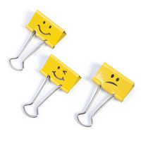 Bindercsipesz, 19 mm, "Emoji", RAPESCO, sárga
