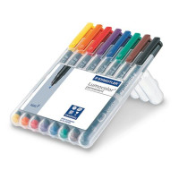 Alkoholos marker készlet, OHP, 0,6 mm, STAEDTLER "Lumocolor 318 F", 8 különböző szín