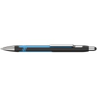 Golyóstoll, 0,7mm, nyomógombos, fekete-kék színű tolltest, SCHNEIDER, "Epsilon" kék